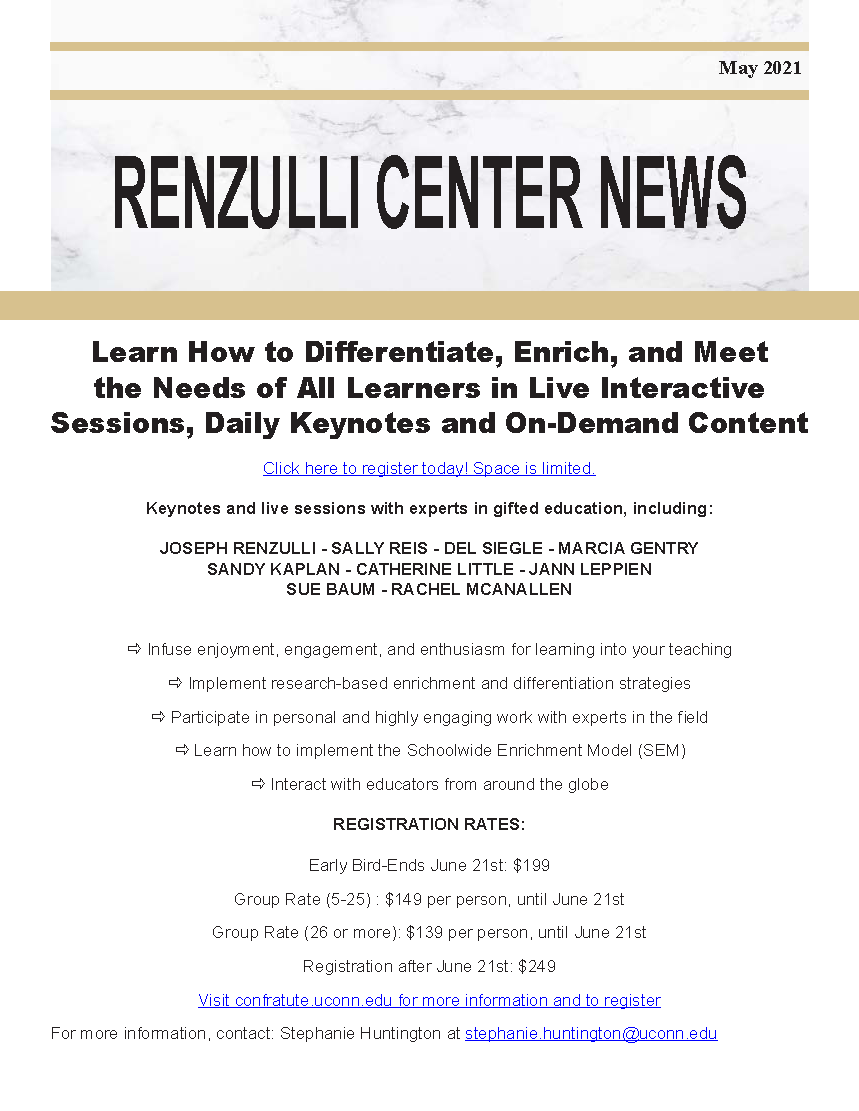 May 2021 Renzulli News Cover Graphic