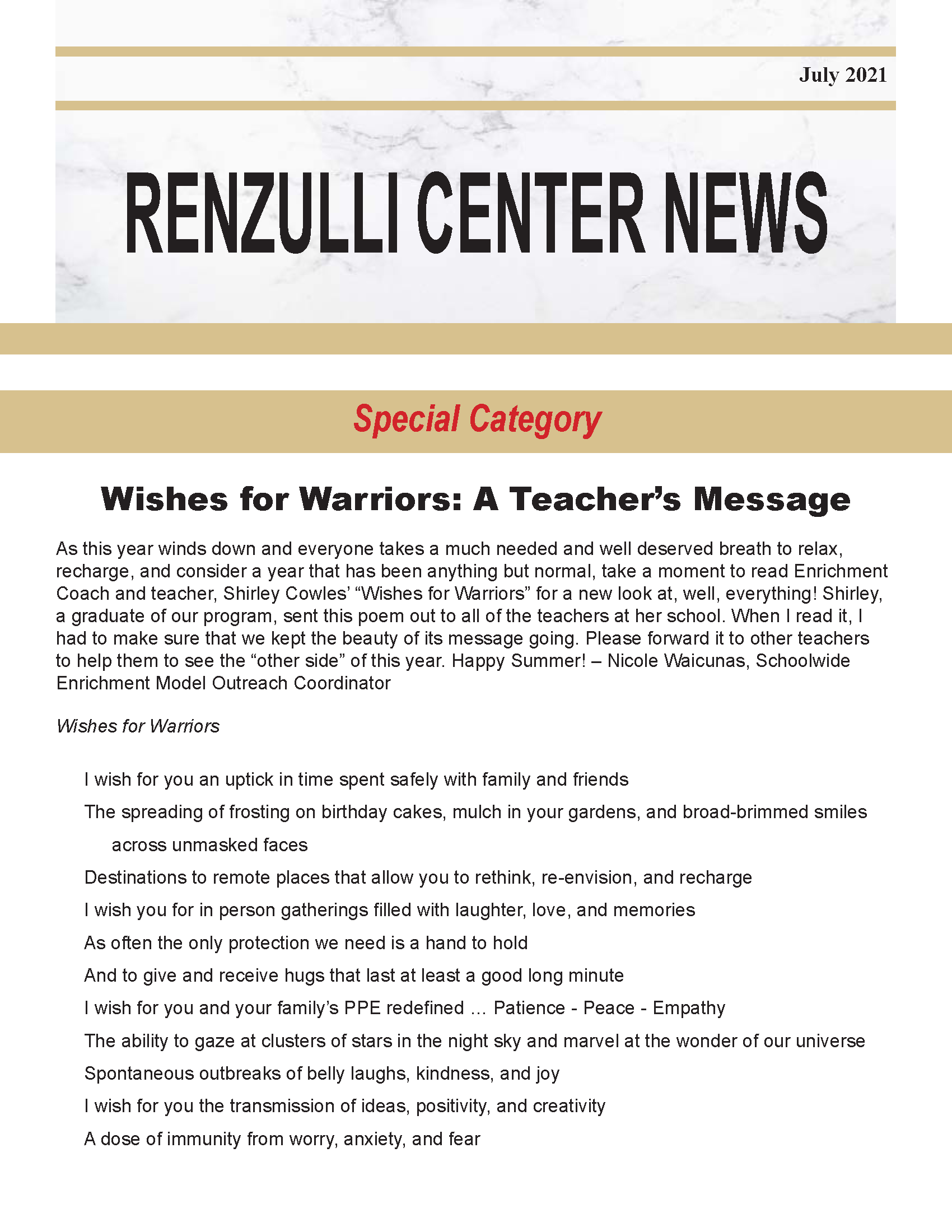 July 2021 Renzulli News Cover Graphic