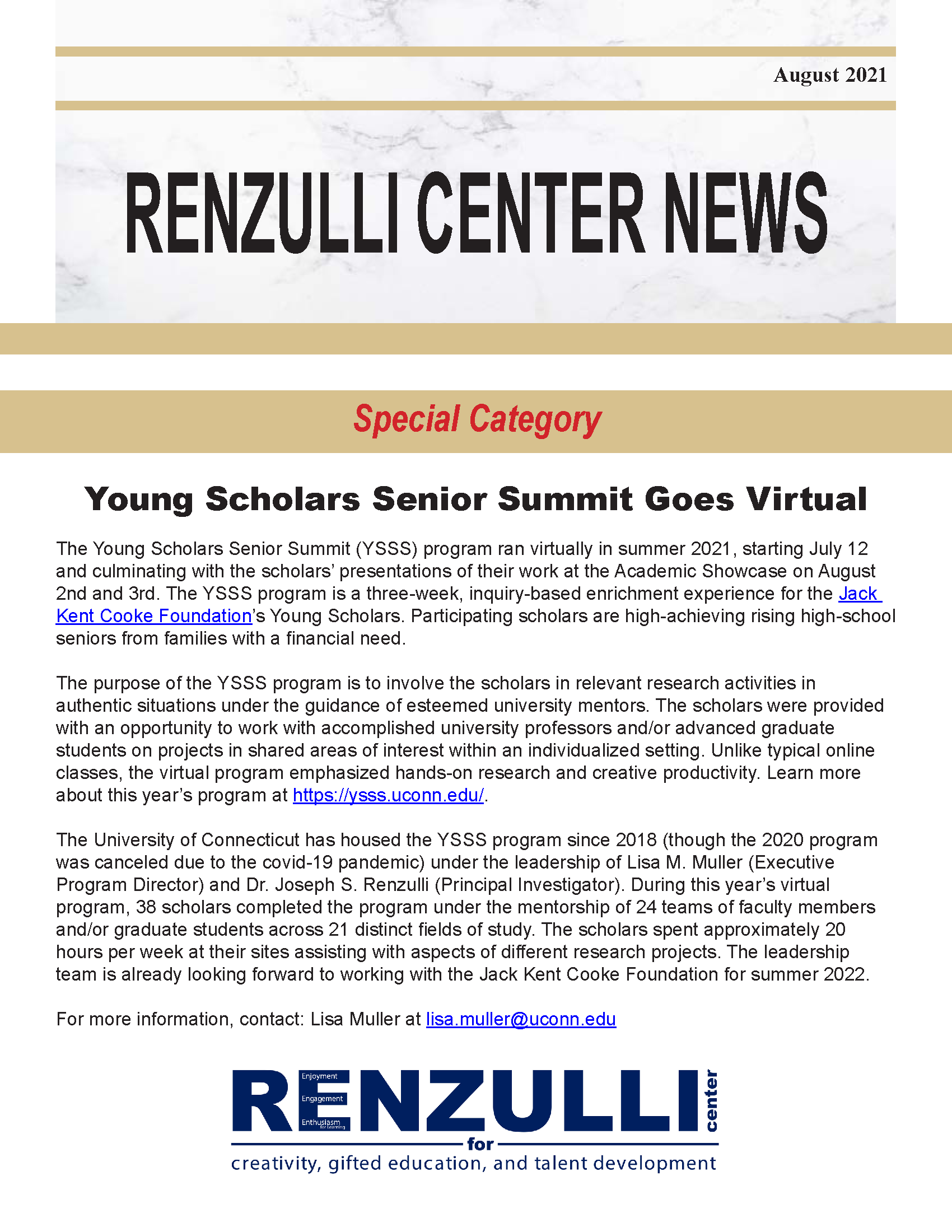 August 2021 Renzulli News Cover Graphic