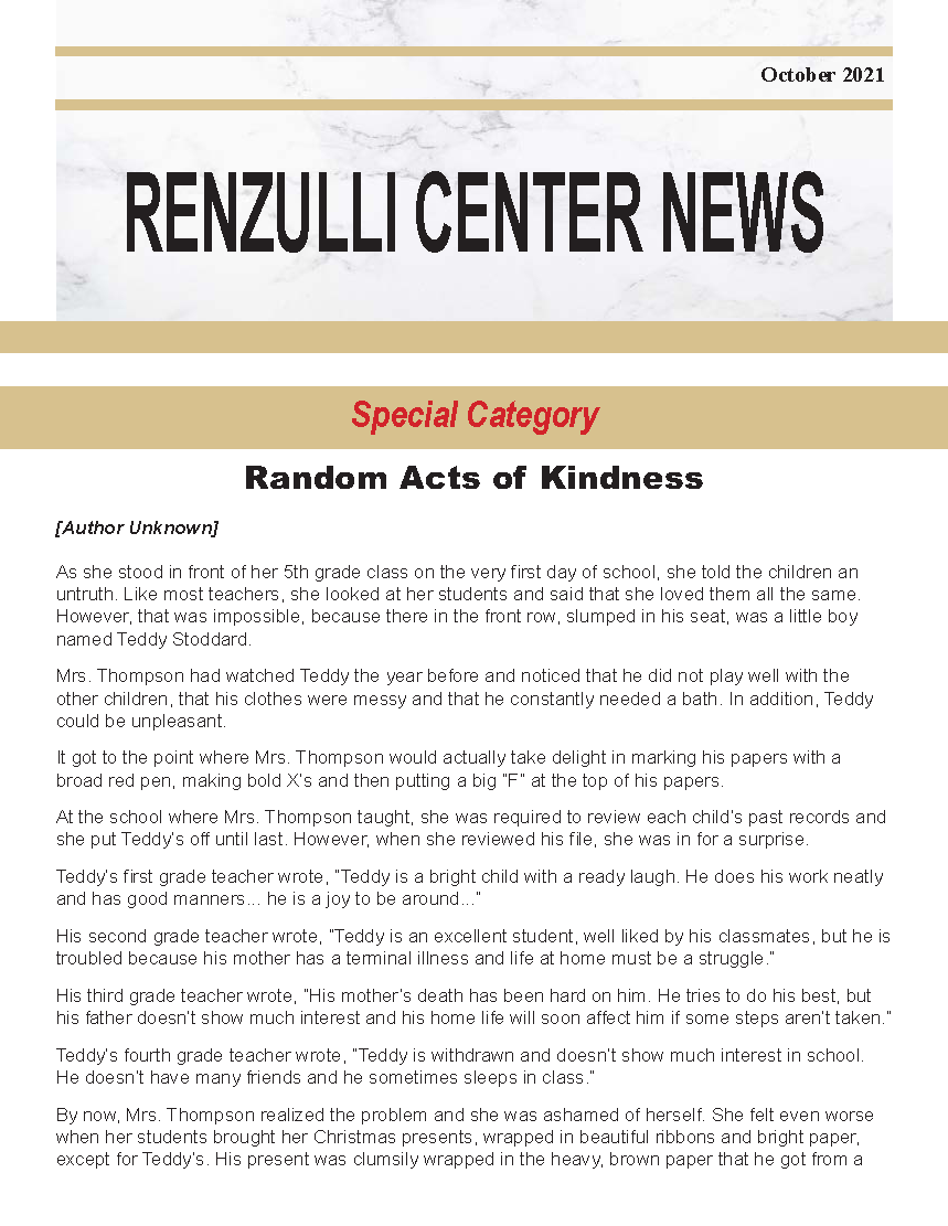 October 2021 Renzulli News Cover Graphic