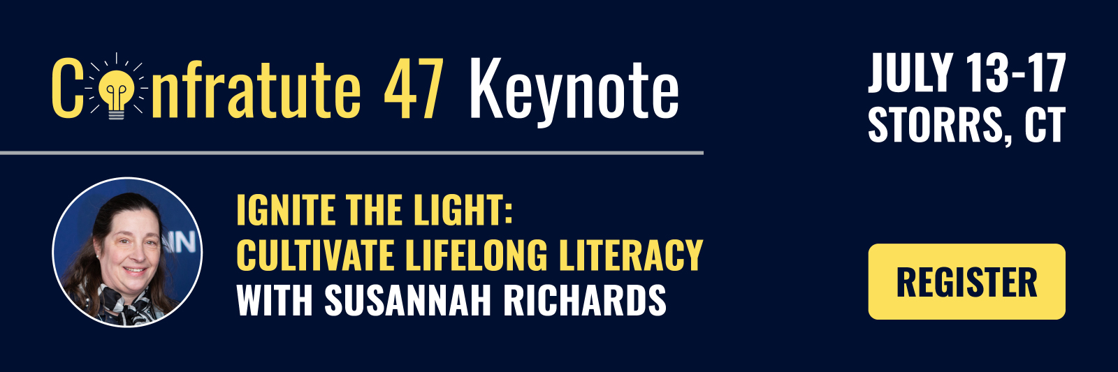 Confratute 47, July 13–17, Keynote by Susannah Richards