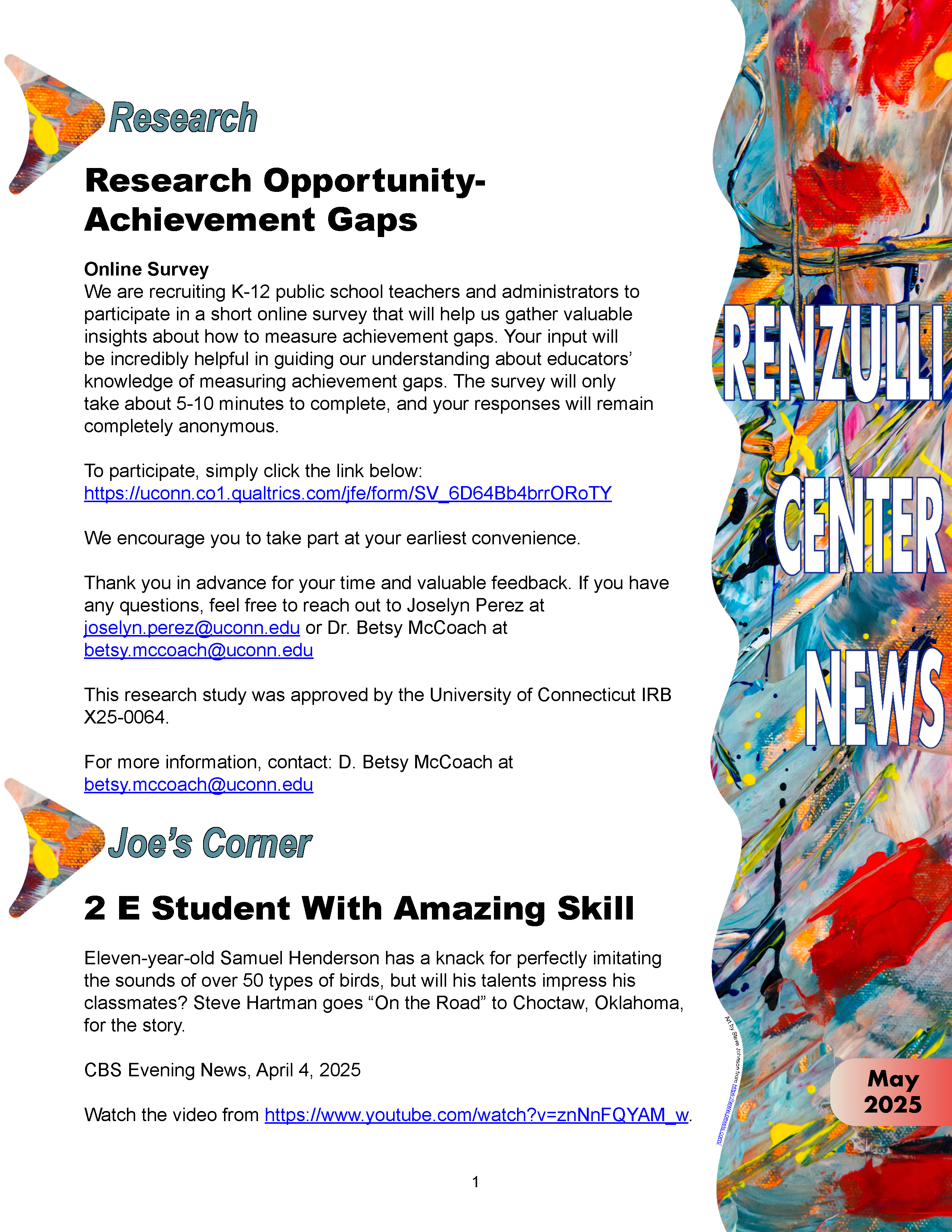 May 2025 Renzulli News Cover Graphic
