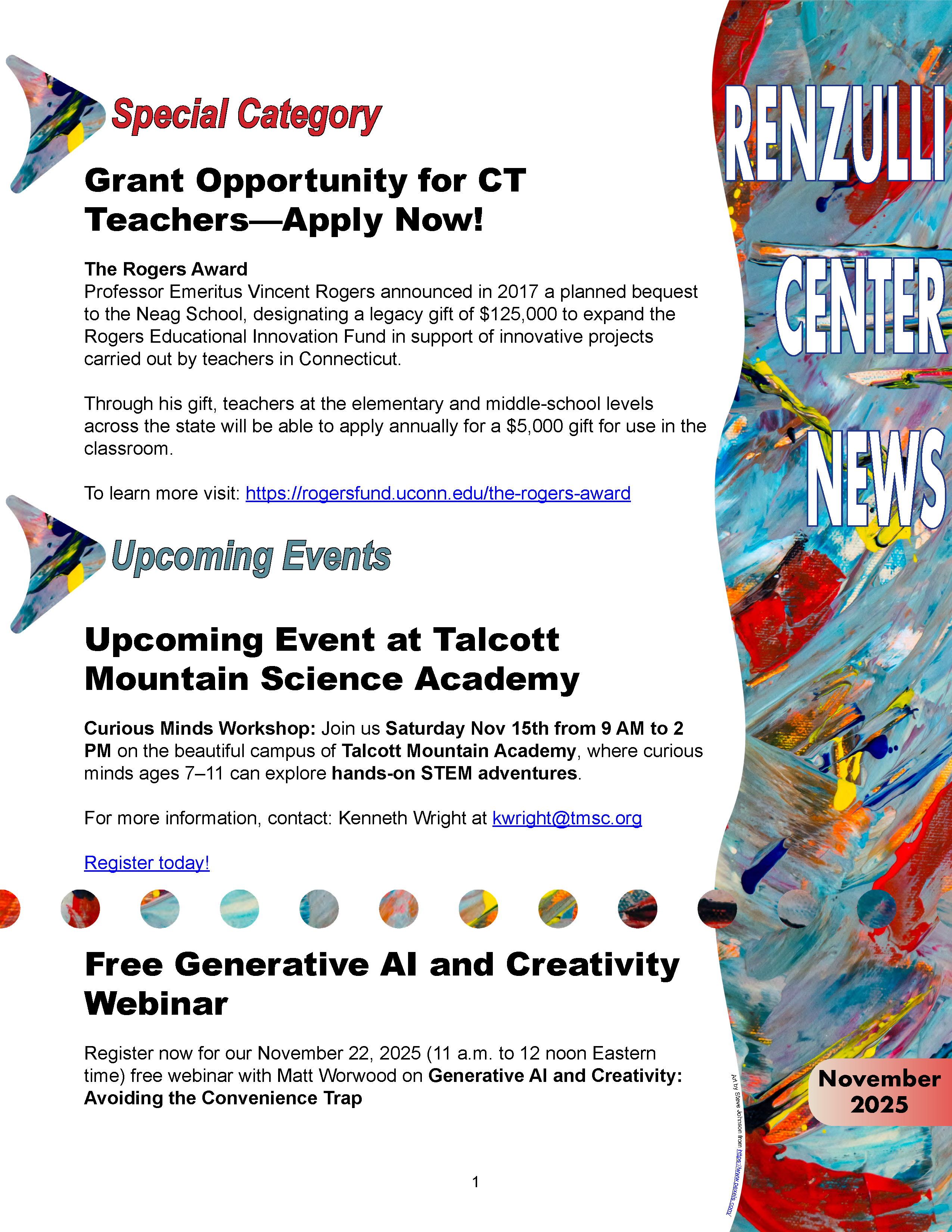 November 2025 Renzulli News Cover Graphic