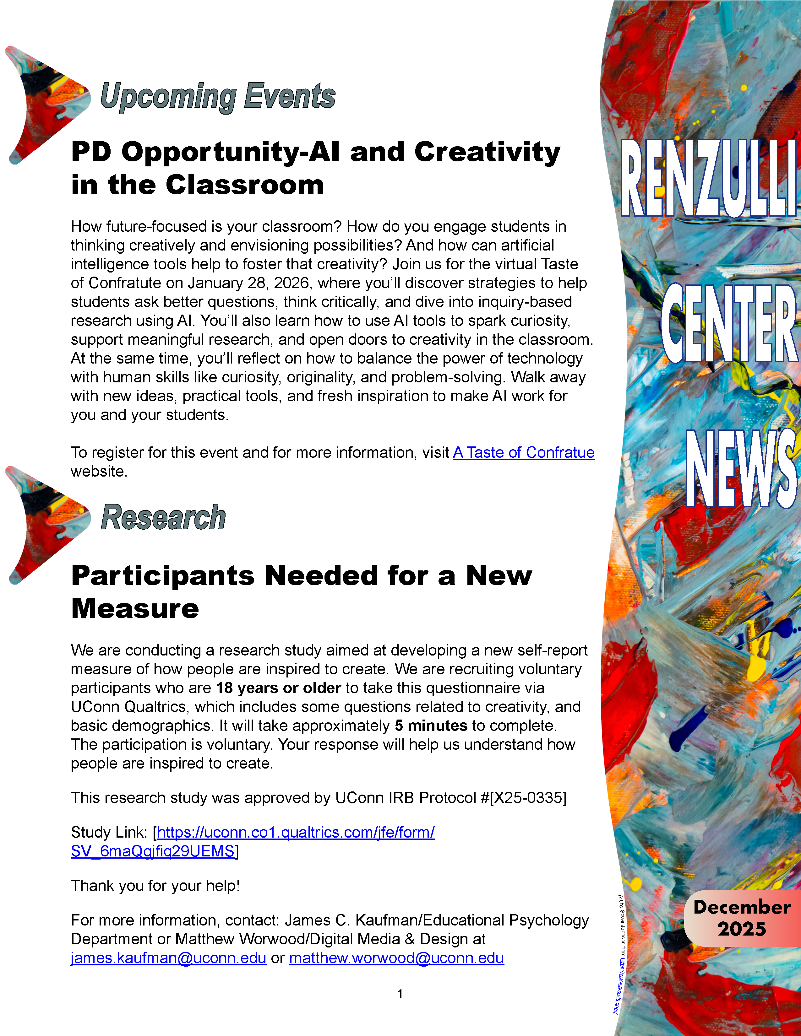 December 2025 Renzulli News Cover Graphic