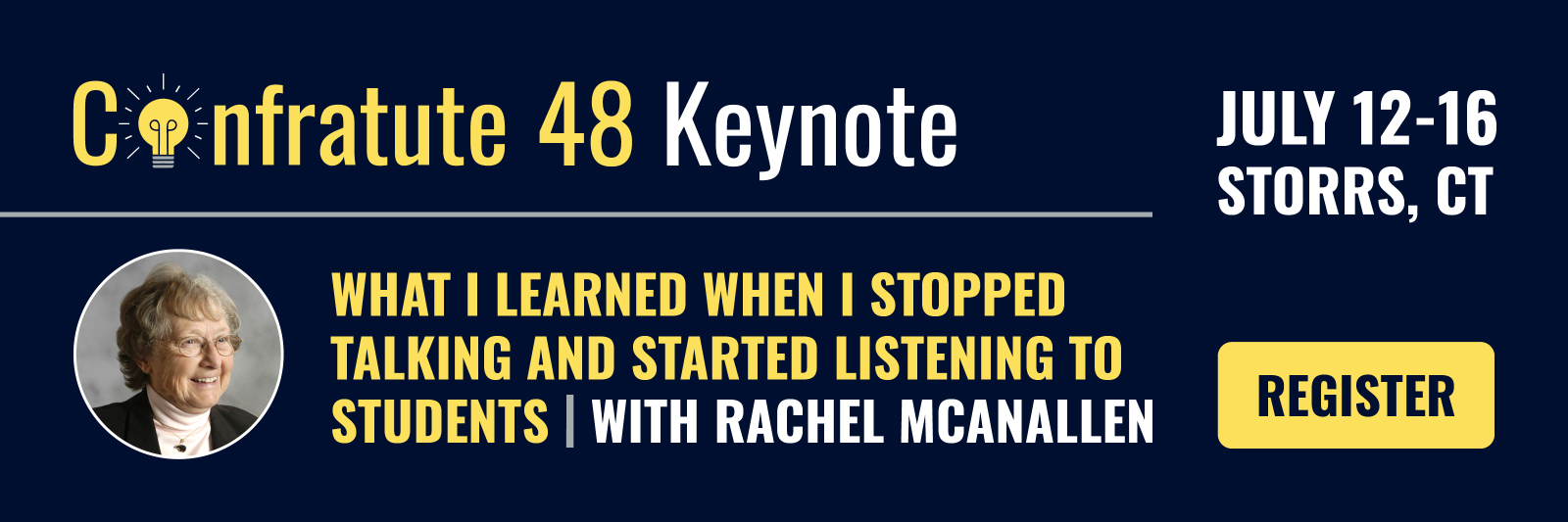 Confratute Keynote 2026 Presenter, Rachel McAnallen Banner
