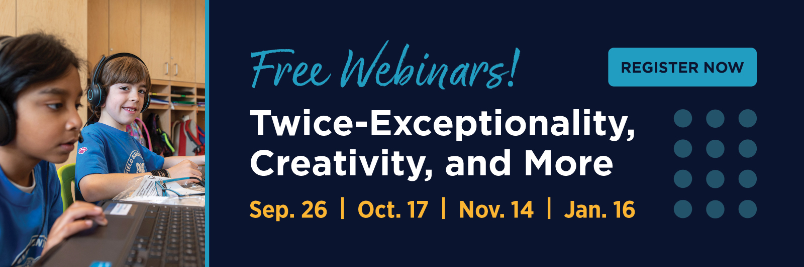 Free Webinars for 2026-2027 Calendar Banner