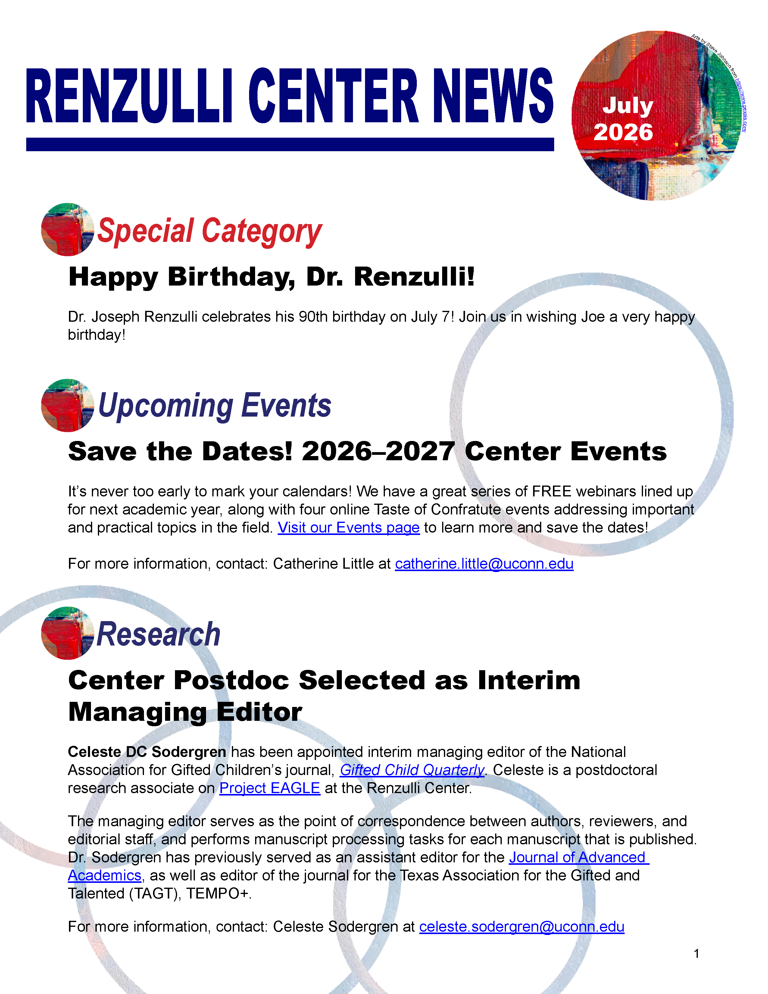 July 2026 Renzulli News Cover Graphic